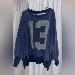 We The Free Denim Blue Knit Cardigan